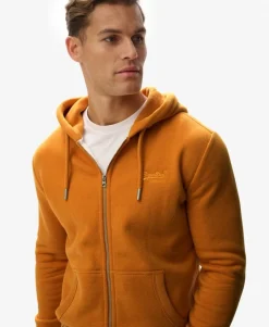Vintage Logo Embroidered Zip Hoodie