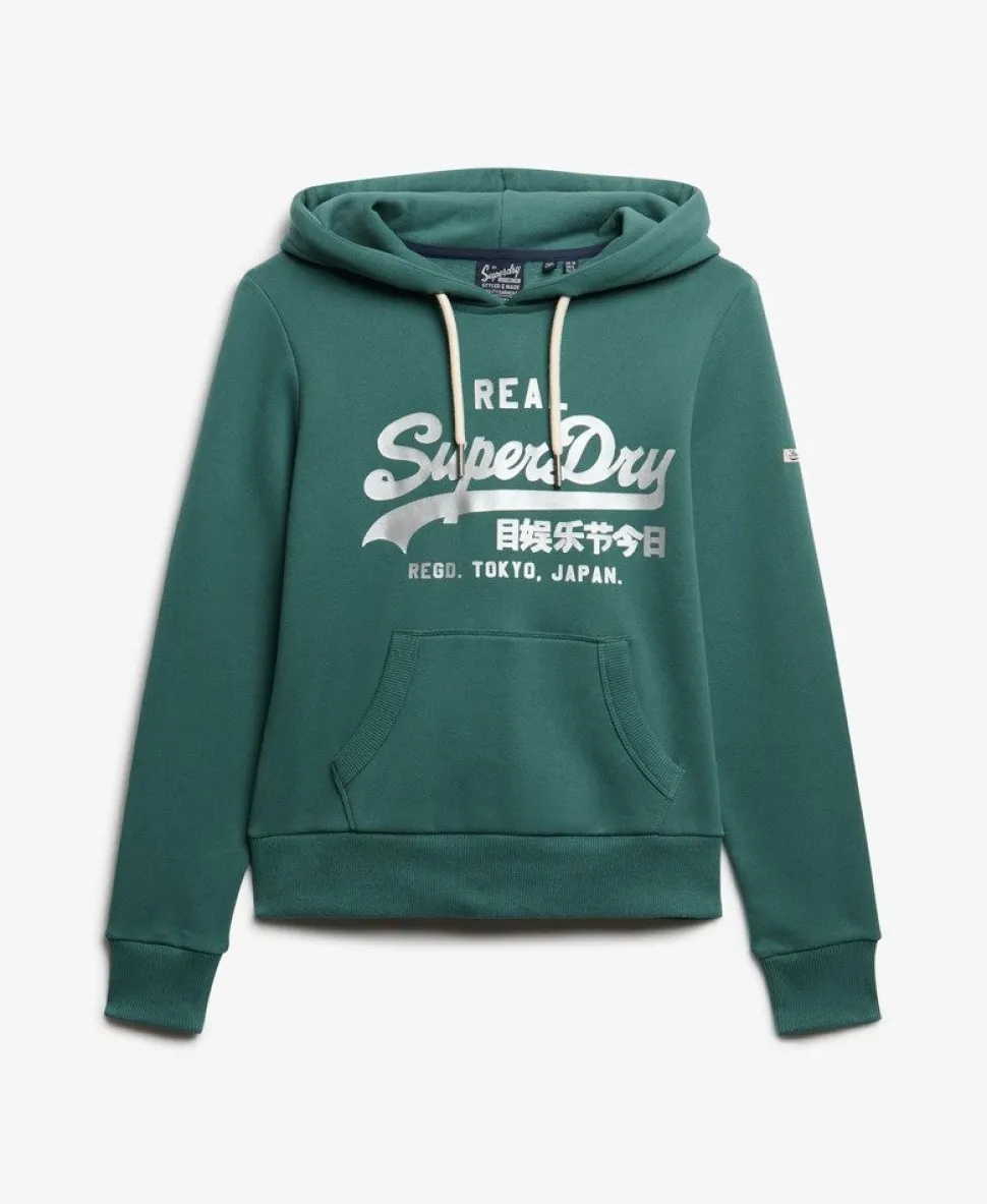 Vintage Logo Metallic Hoodie