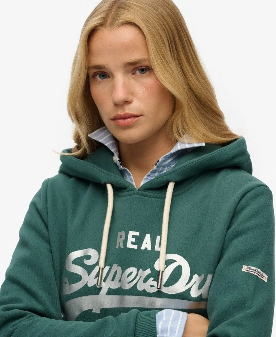 Vintage Logo Metallic Hoodie