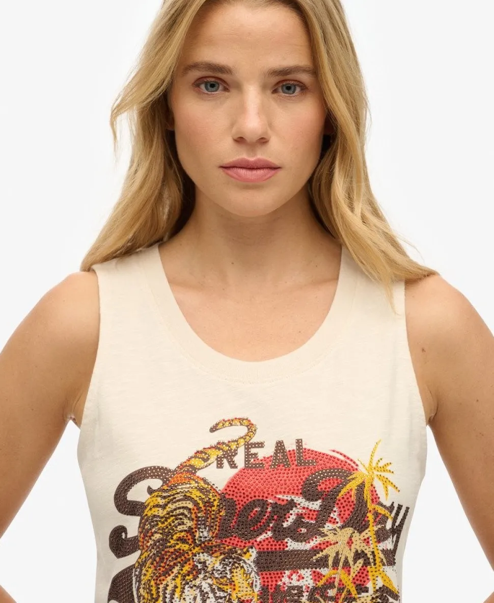 Vintage Logo Tokyo Scoop Neck Tank Top