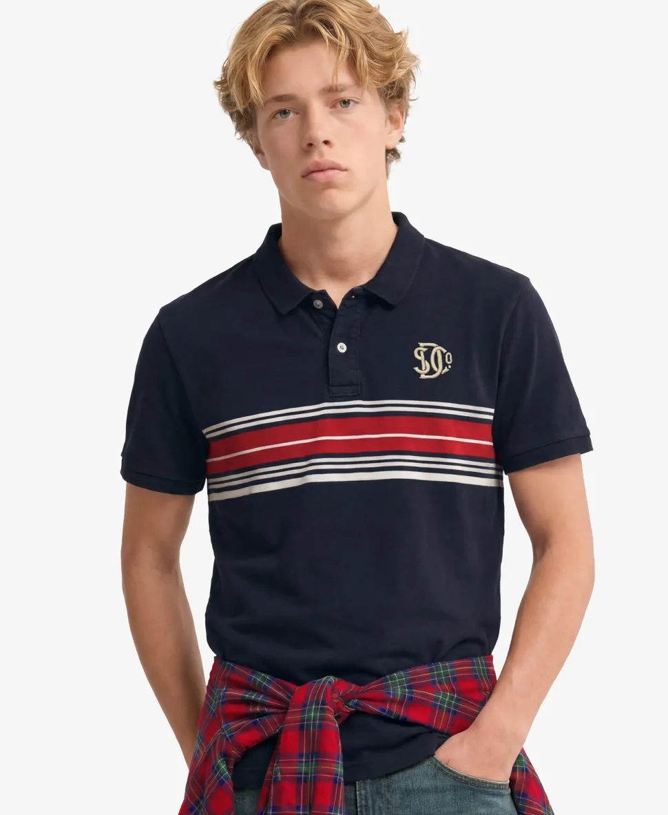 Vintage Stripe Jersey Polo Shirt