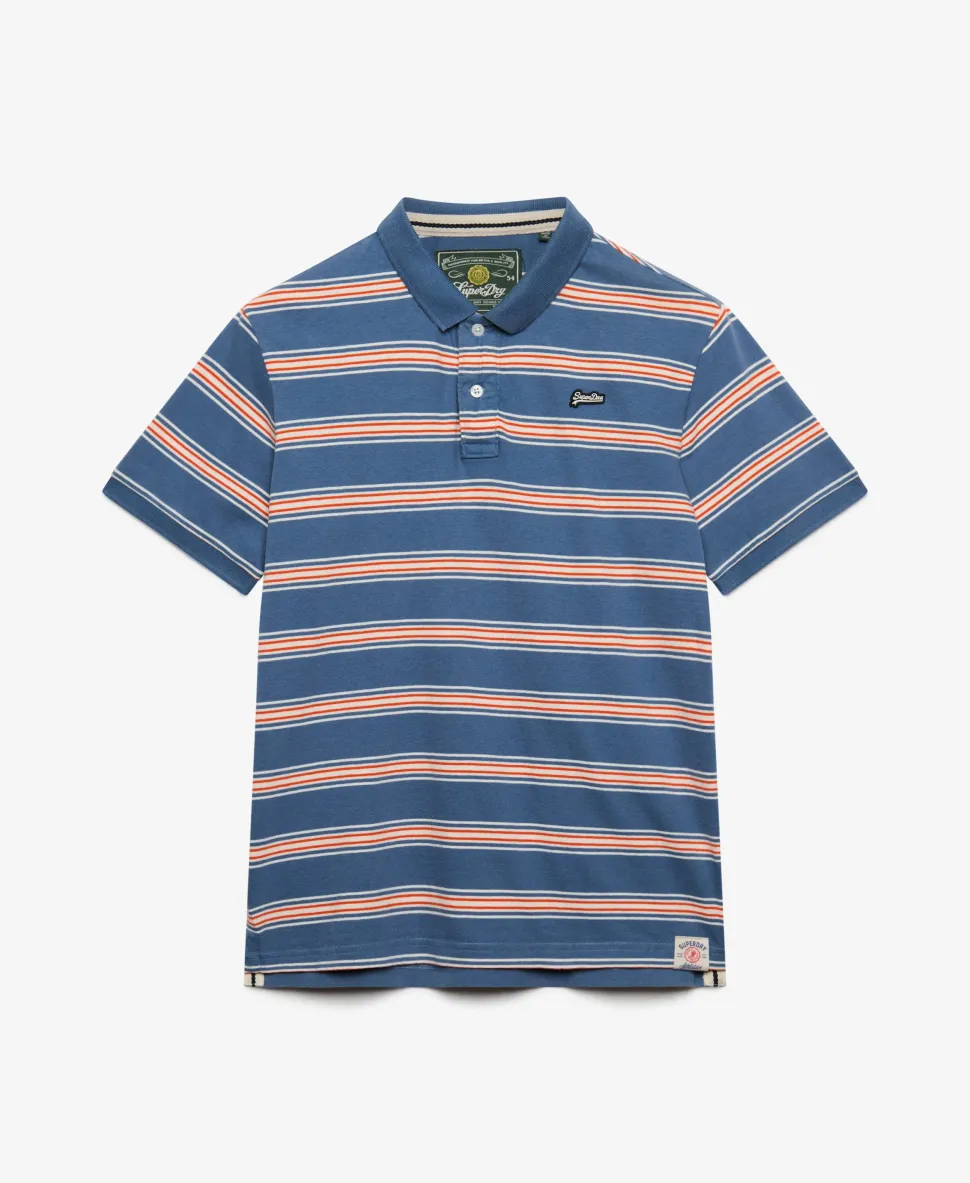 Vintage Stripe Jersey Polo Shirt