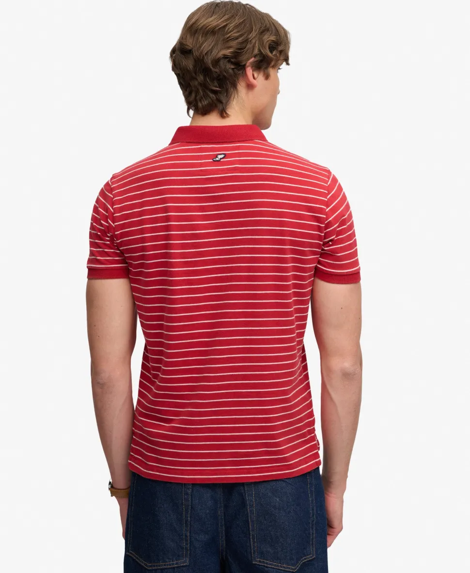 Vintage Stripe Jersey Polo Shirt