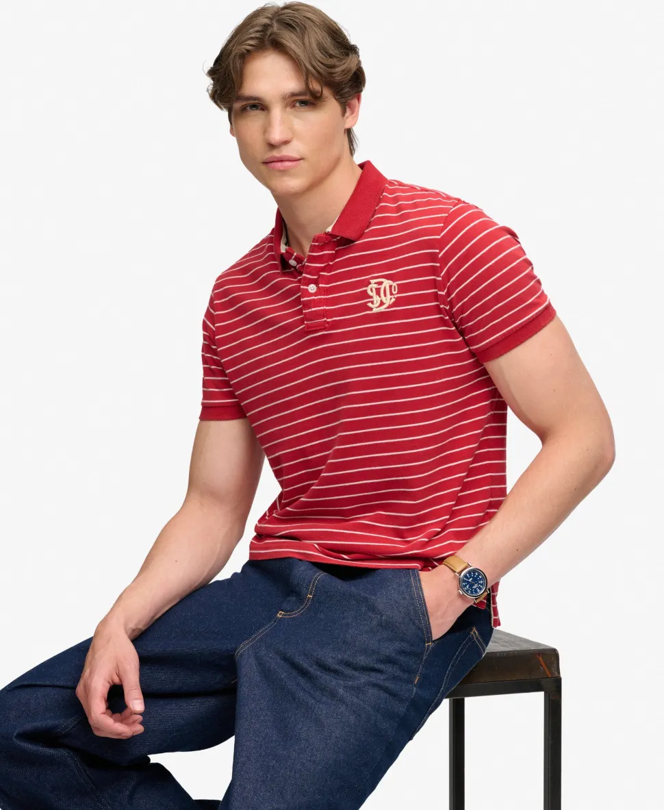 Vintage Stripe Jersey Polo Shirt
