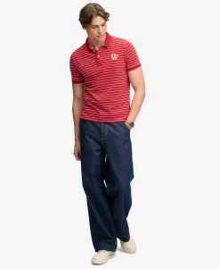 Vintage Stripe Jersey Polo Shirt