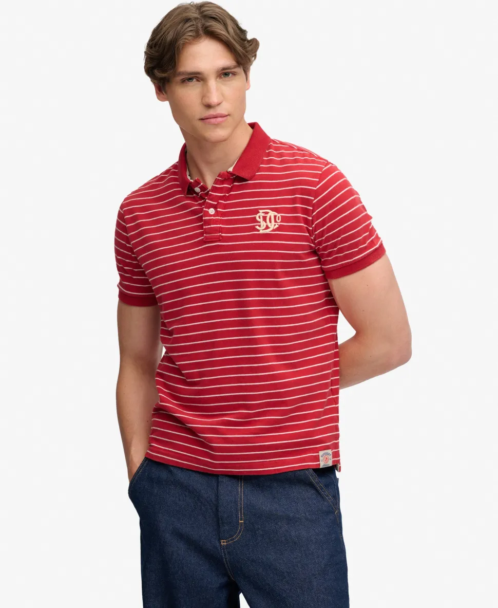 Vintage Stripe Jersey Polo Shirt