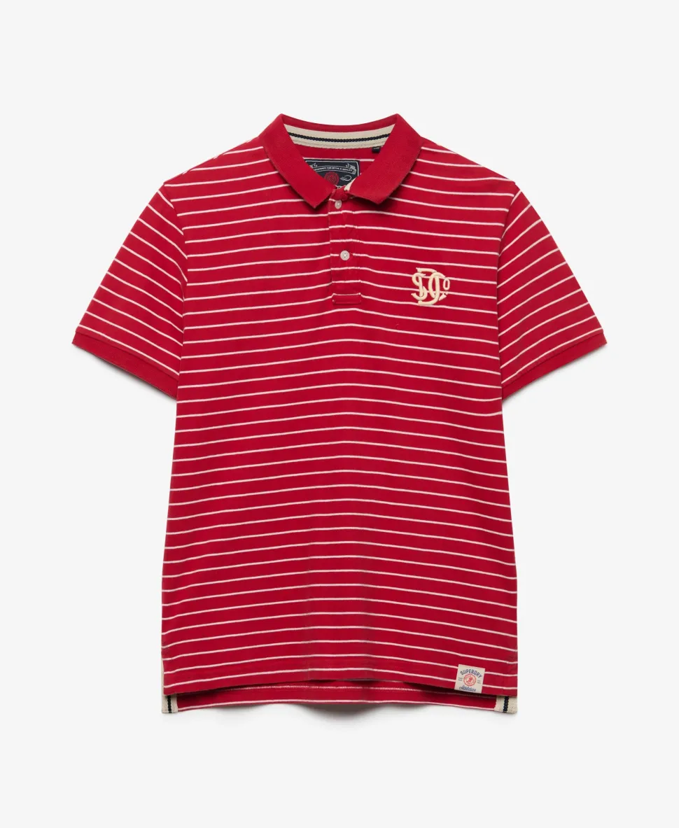 Vintage Stripe Jersey Polo Shirt