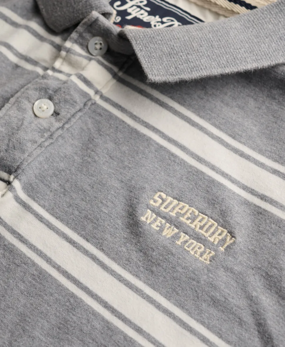 Vintage Stripe Jersey Polo Shirt
