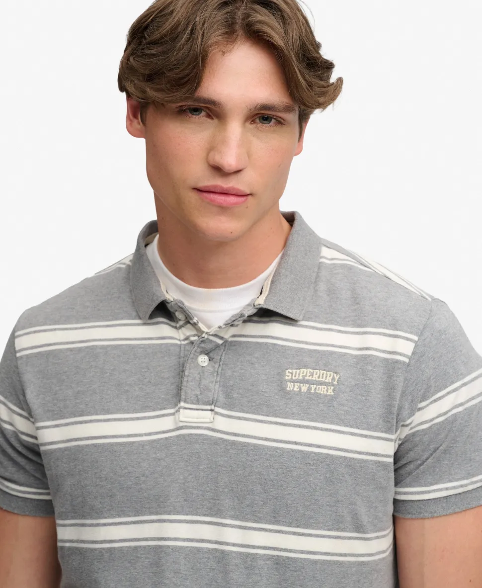 Vintage Stripe Jersey Polo Shirt
