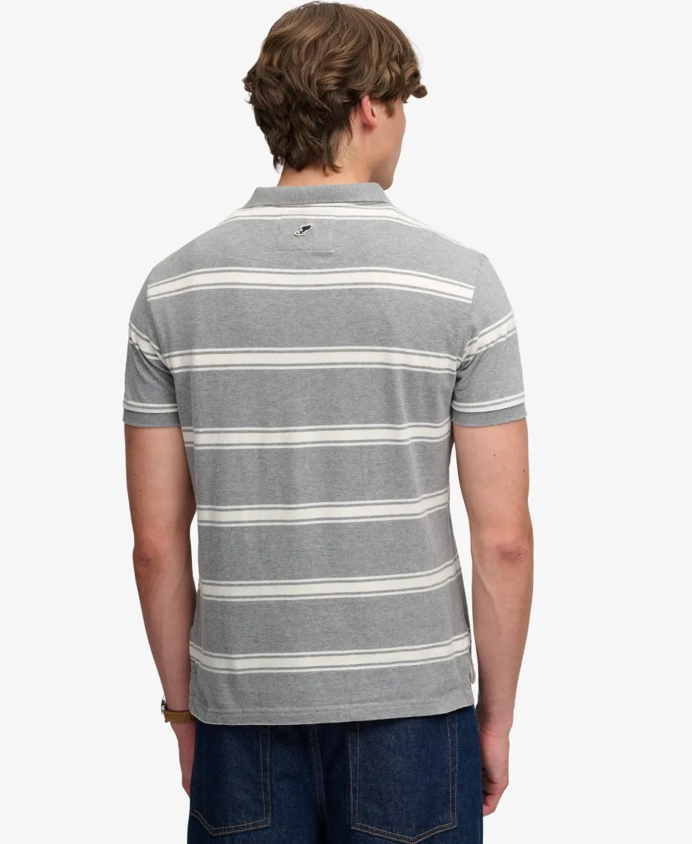 Vintage Stripe Jersey Polo Shirt
