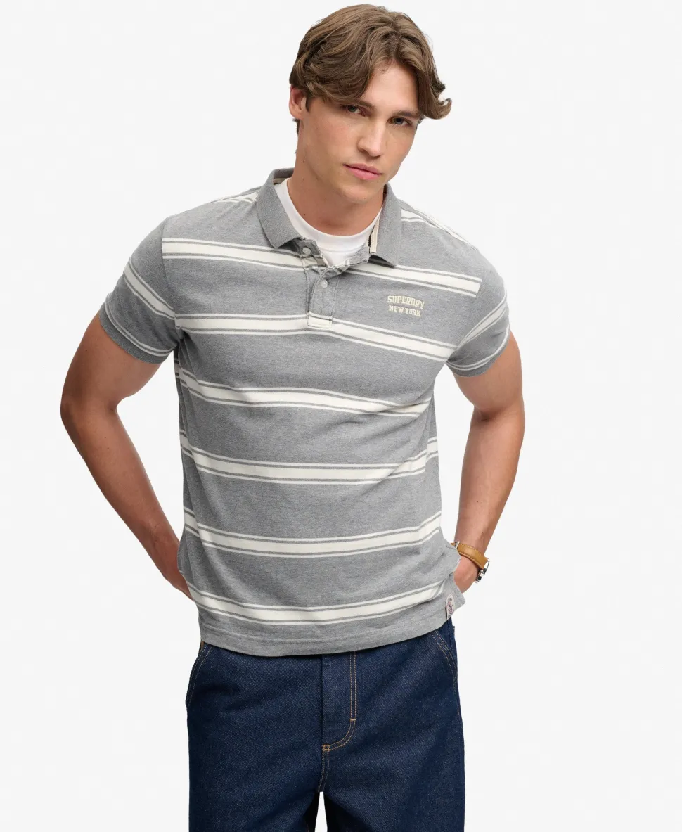 Vintage Stripe Jersey Polo Shirt