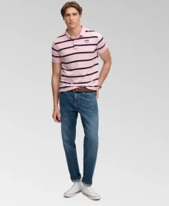 Vintage Stripe Jersey Polo Shirt