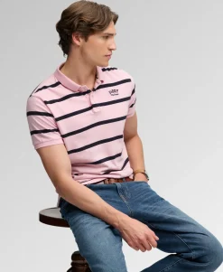 Vintage Stripe Jersey Polo Shirt