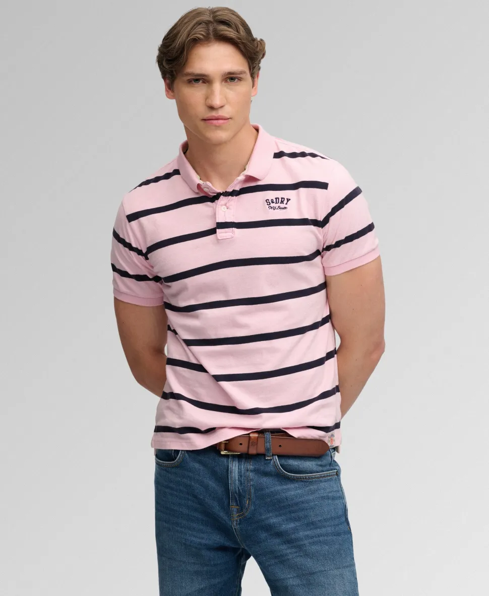 Vintage Stripe Jersey Polo Shirt