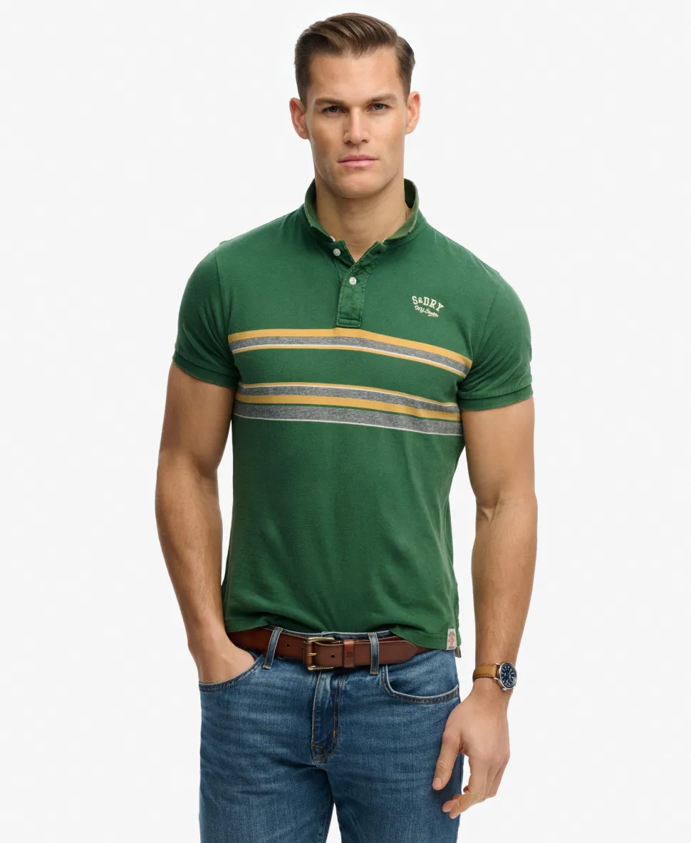 Vintage Stripe Jersey Polo Shirt