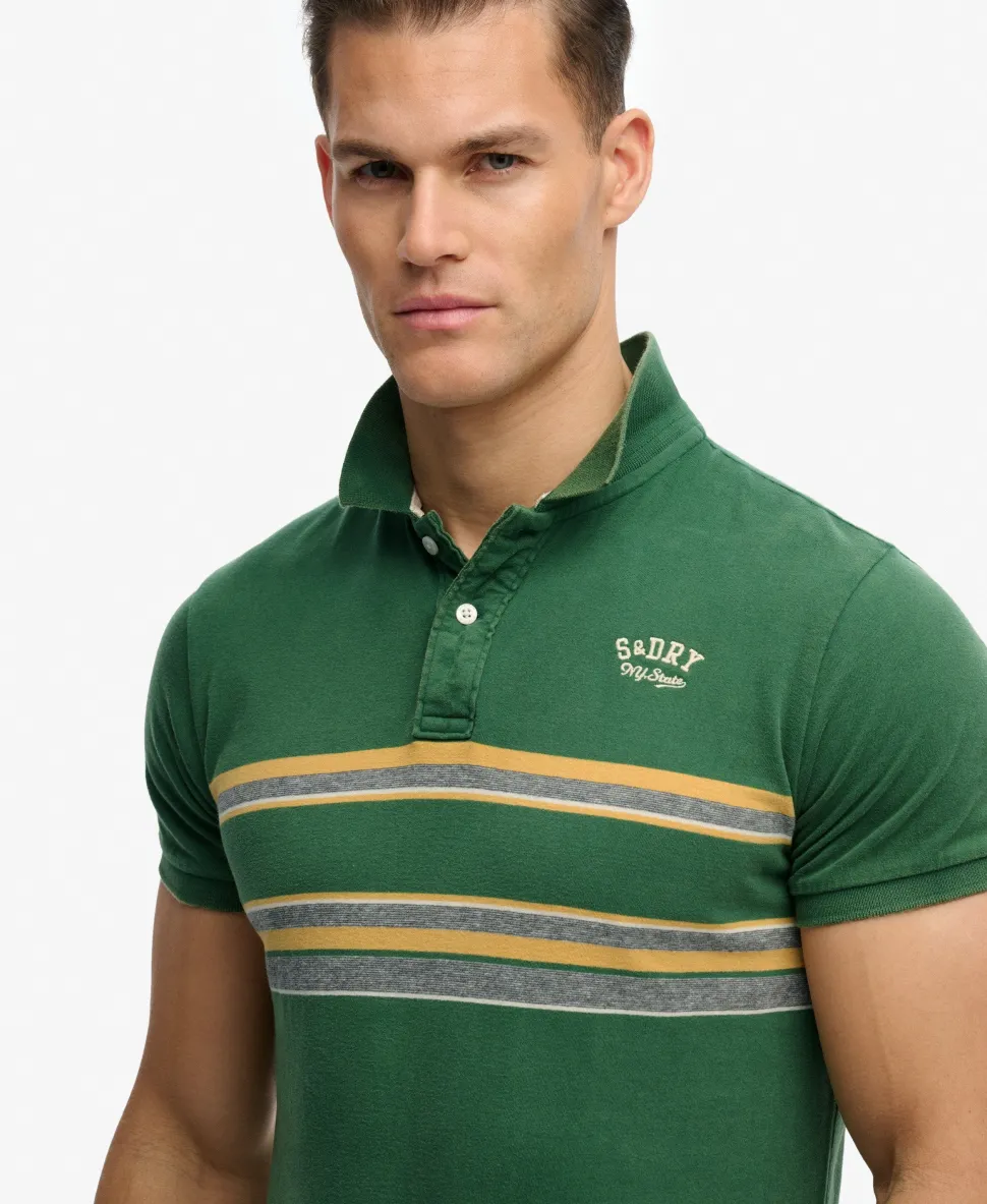 Vintage Stripe Jersey Polo Shirt