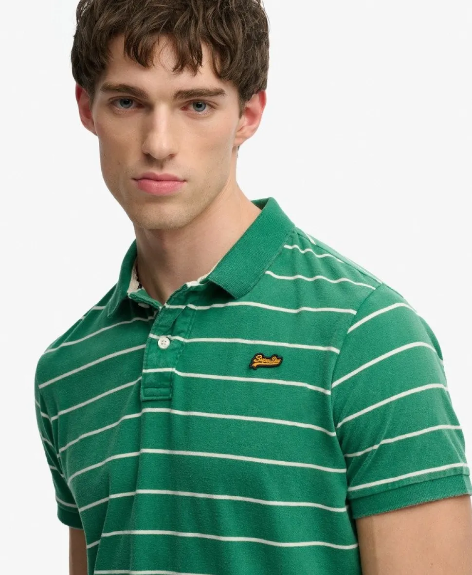 Vintage Stripe Jersey Polo Shirt