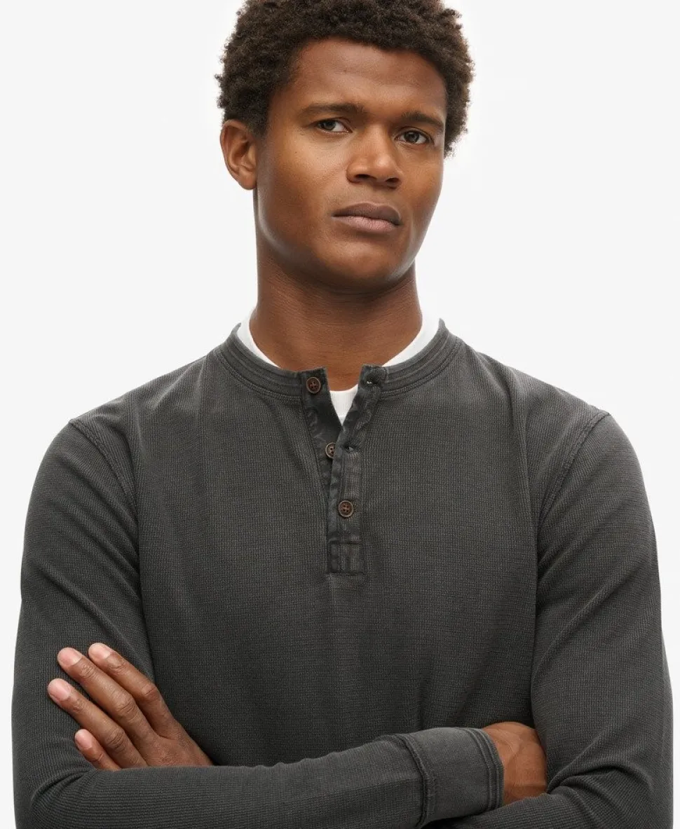 Vintage Textured Henley Top