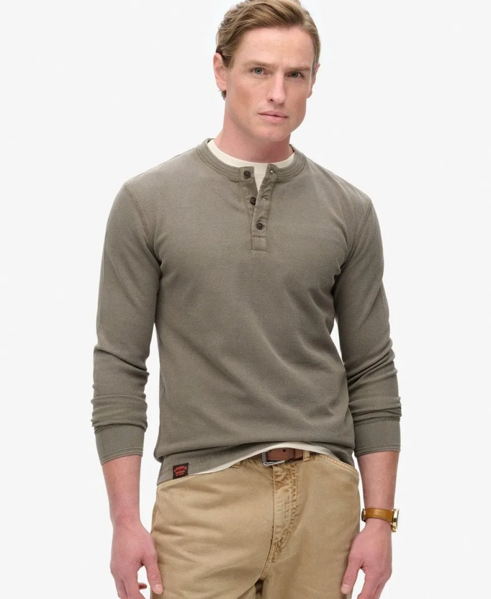 Vintage Textured Henley Top