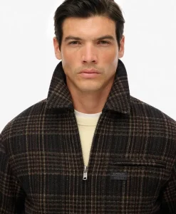 Wool Blend Check Ranch Jacket