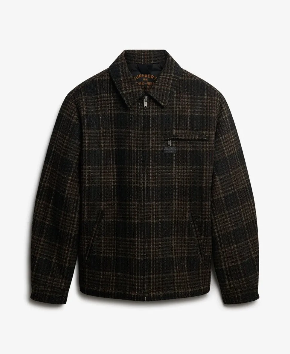Wool Blend Check Ranch Jacket
