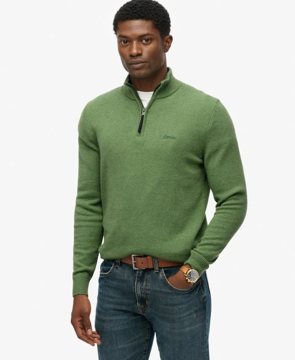 Wool Blend Half Zip Jumper