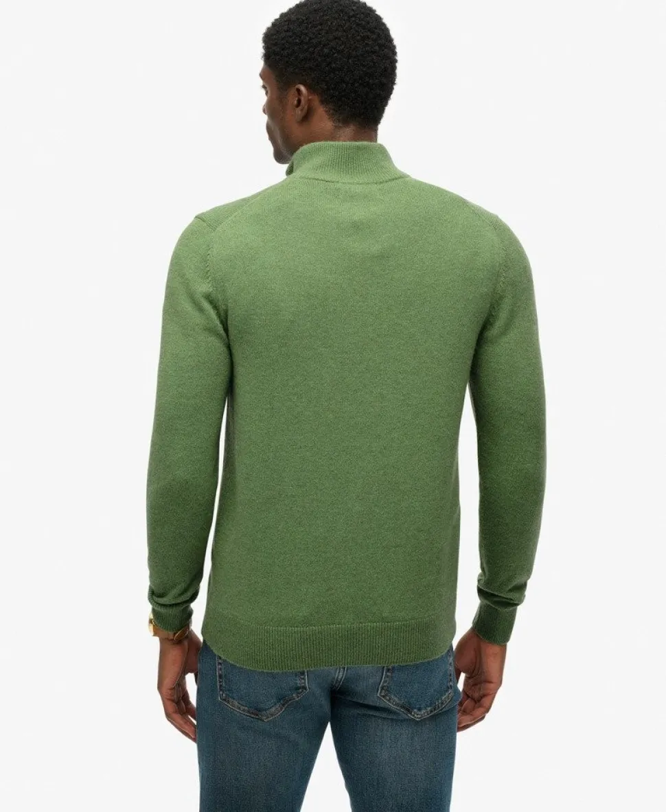 Wool Blend Half Zip Jumper