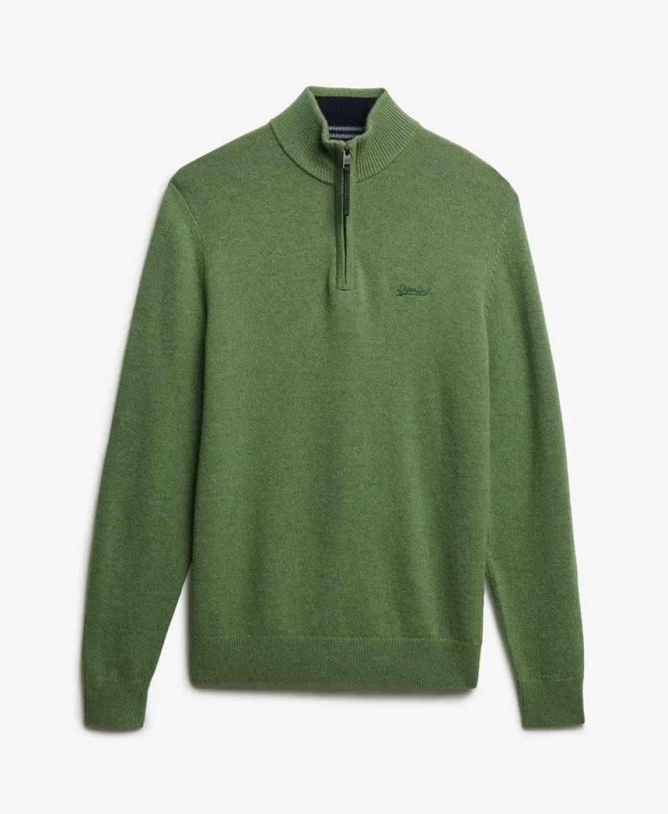 Wool Blend Half Zip Jumper