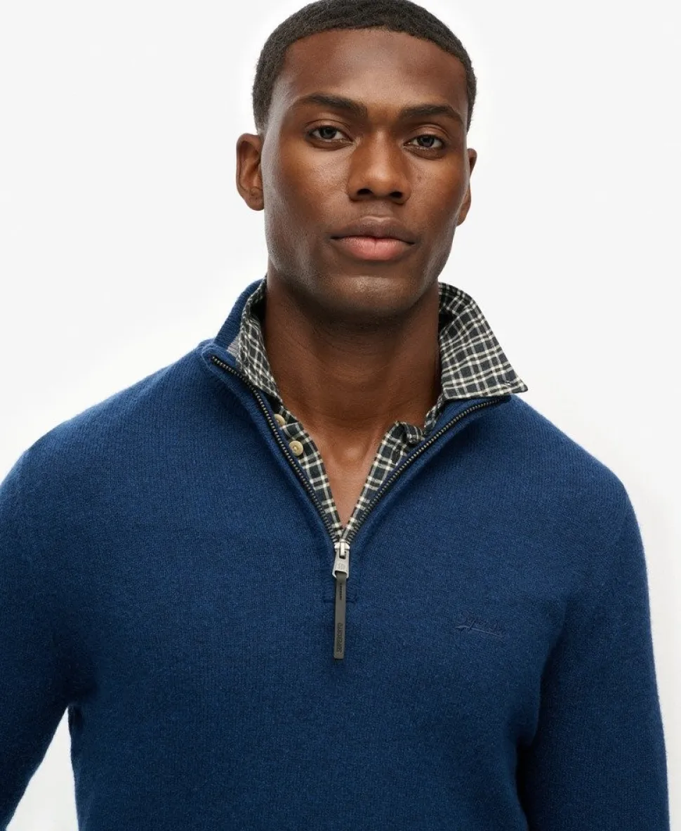 Wool Blend Half Zip Jumper
