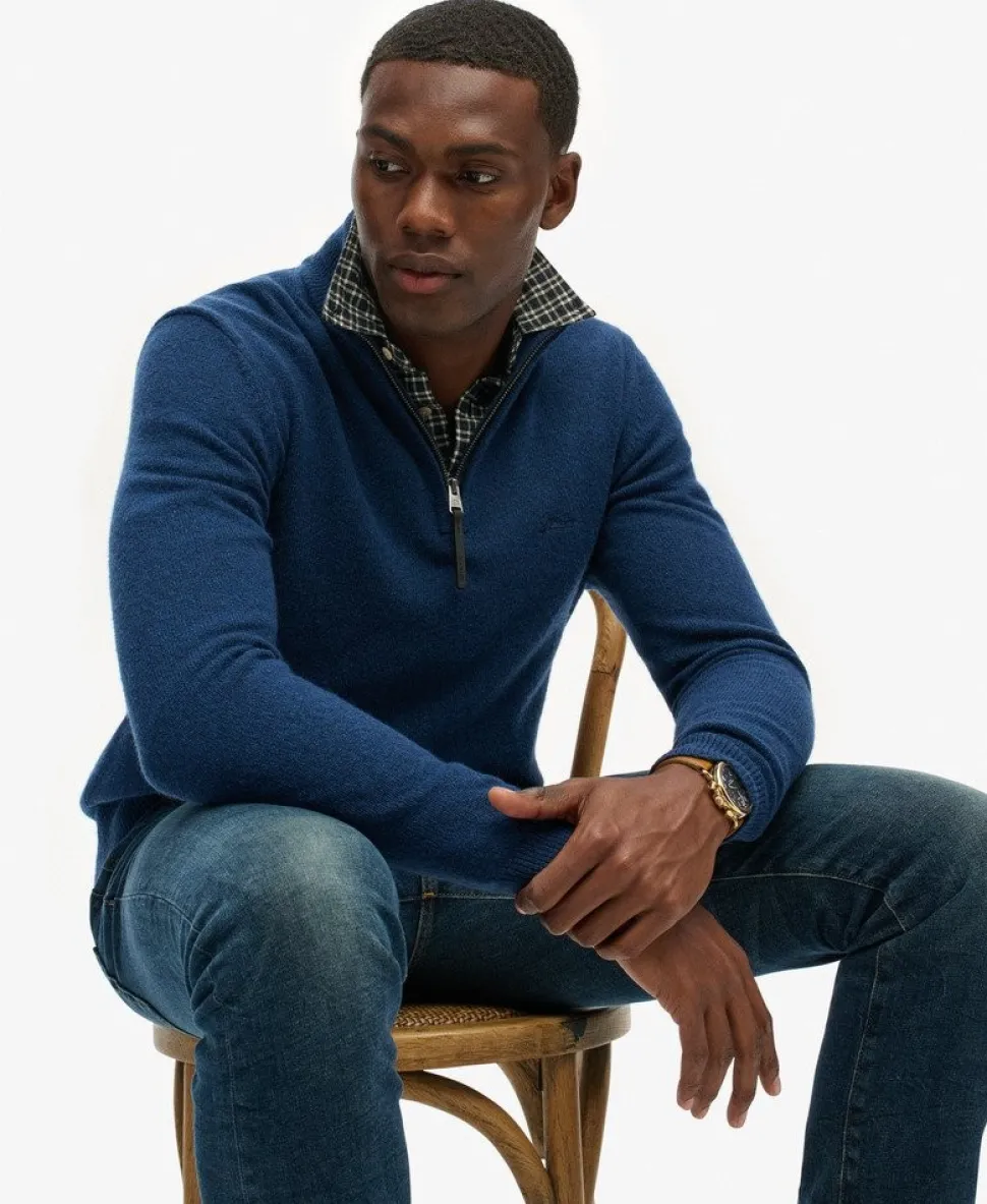 Wool Blend Half Zip Jumper