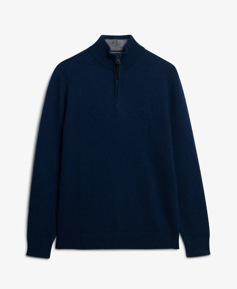 Wool Blend Half Zip Jumper
