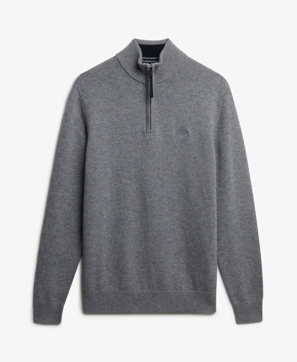 Wool Blend Half Zip Jumper