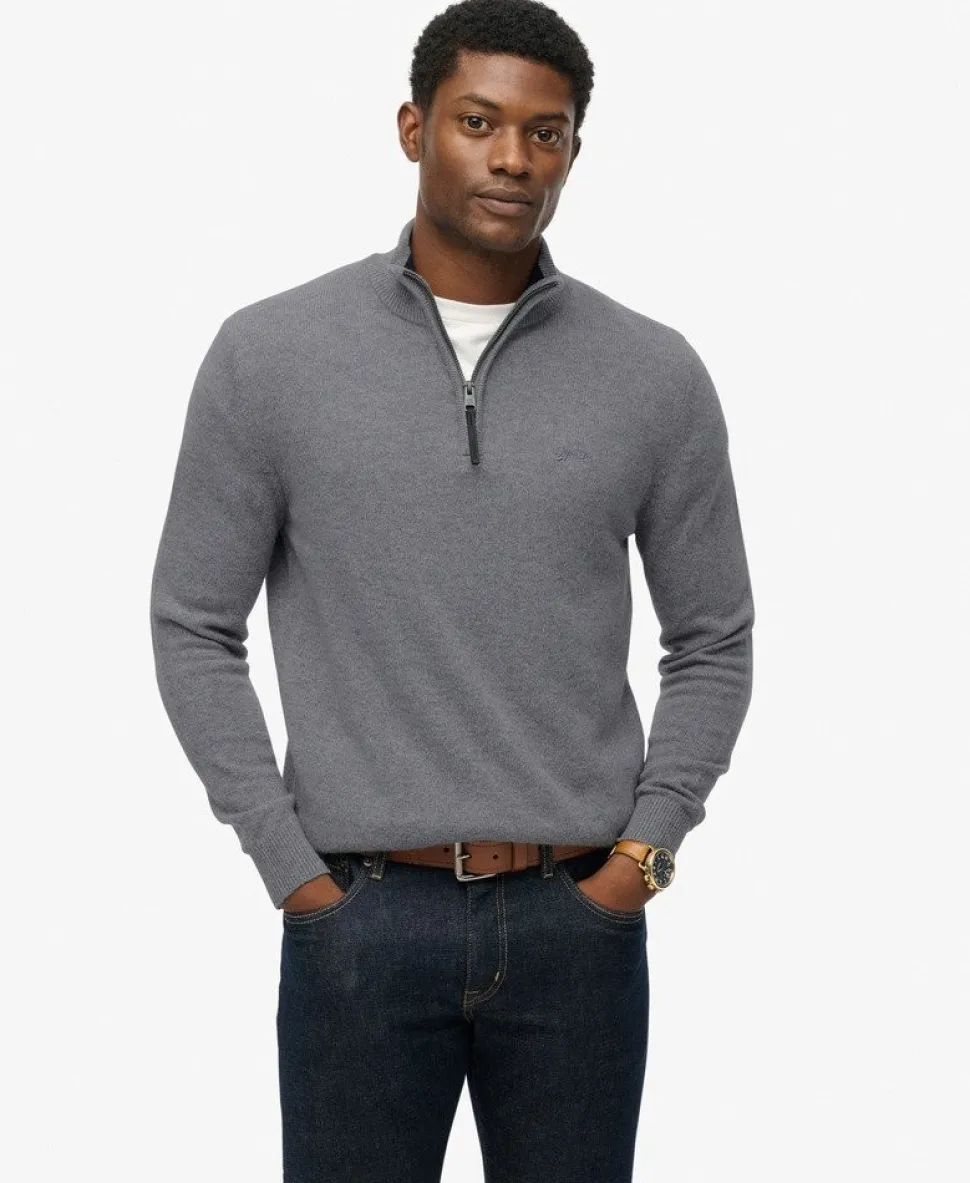 Wool Blend Half Zip Jumper