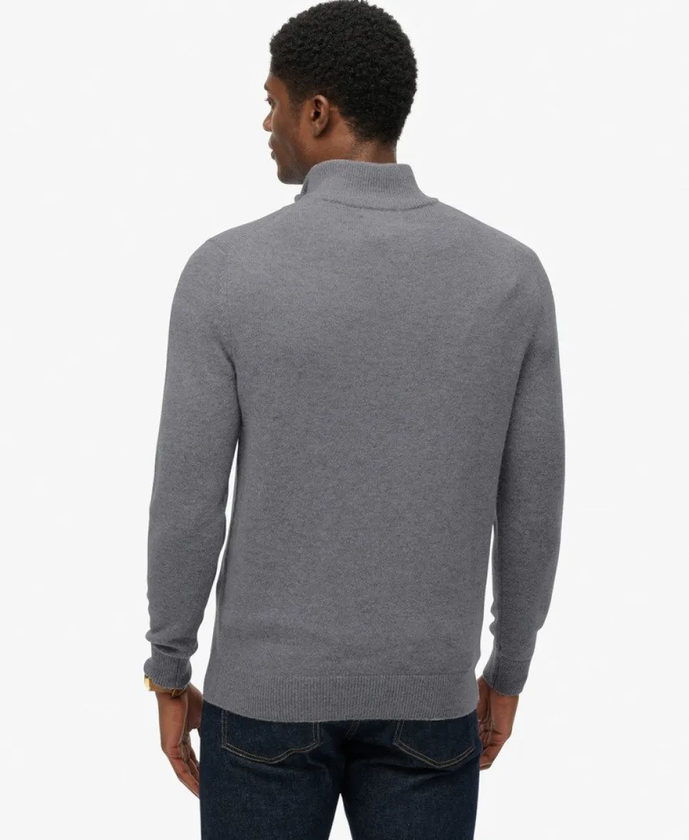 Wool Blend Half Zip Jumper