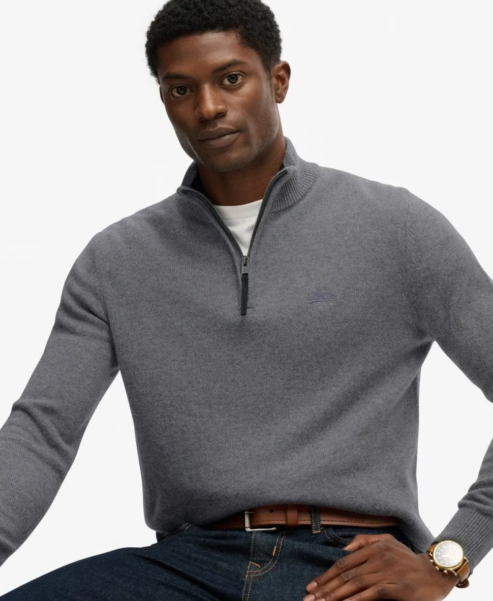 Wool Blend Half Zip Jumper