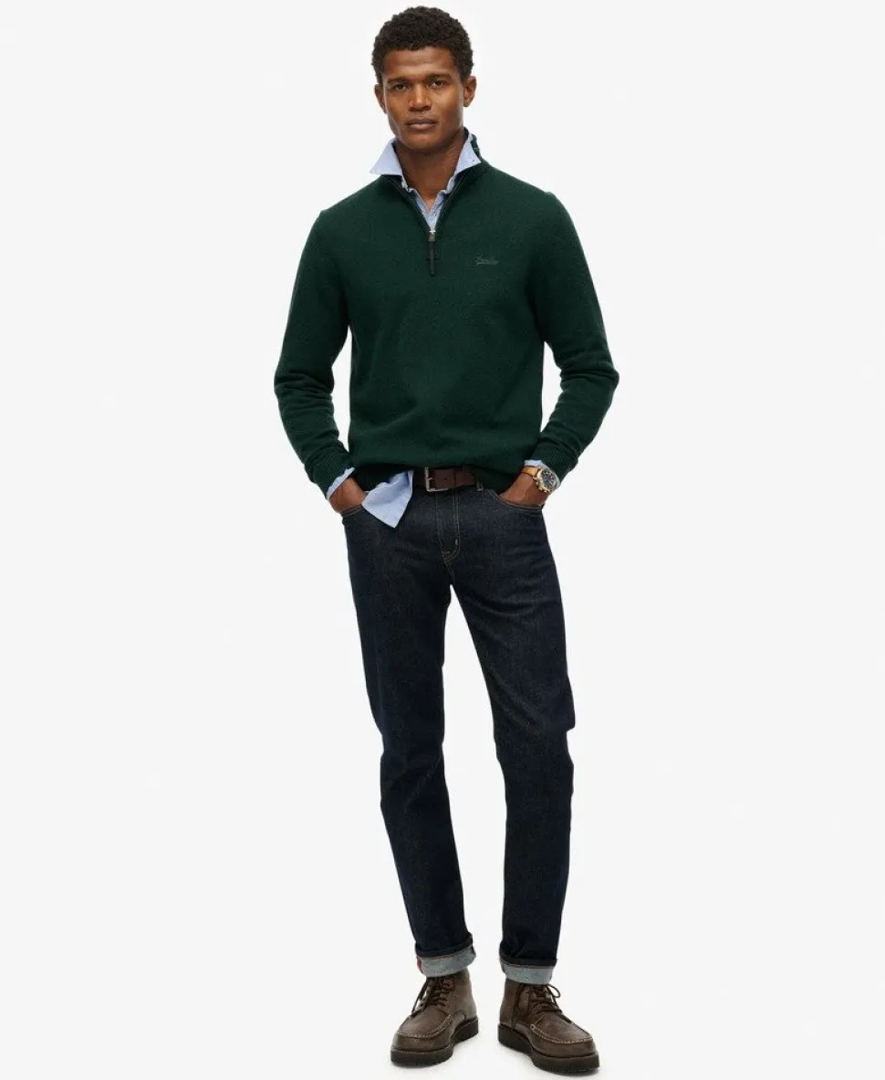 Wool Blend Half Zip Jumper