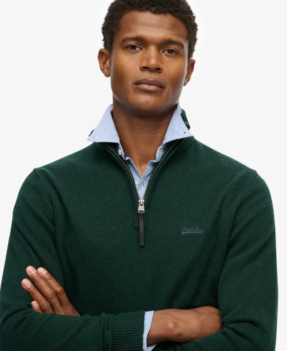 Wool Blend Half Zip Jumper