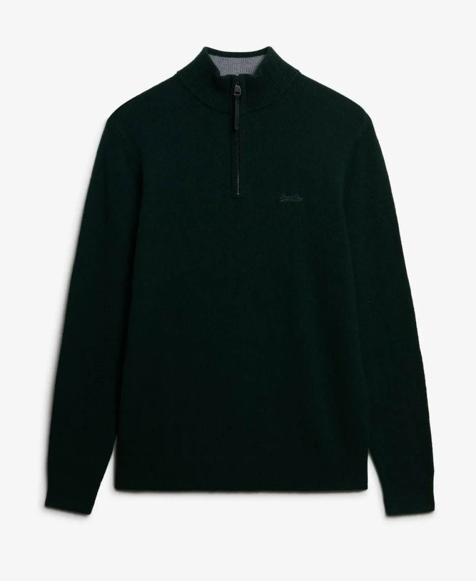 Wool Blend Half Zip Jumper