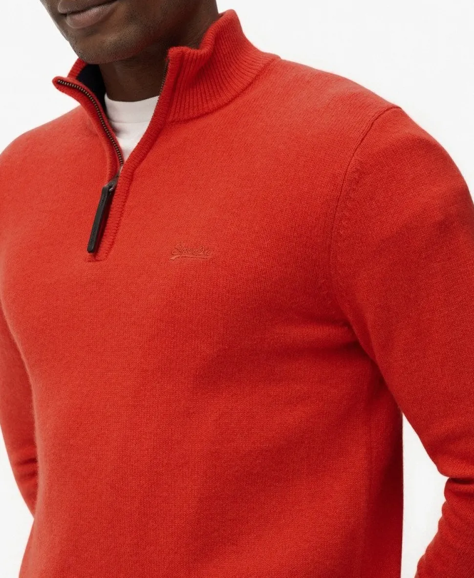 Wool Blend Half Zip Jumper