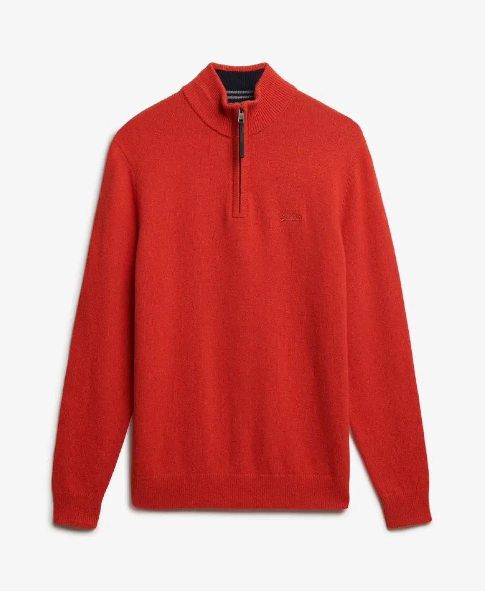 Wool Blend Half Zip Jumper