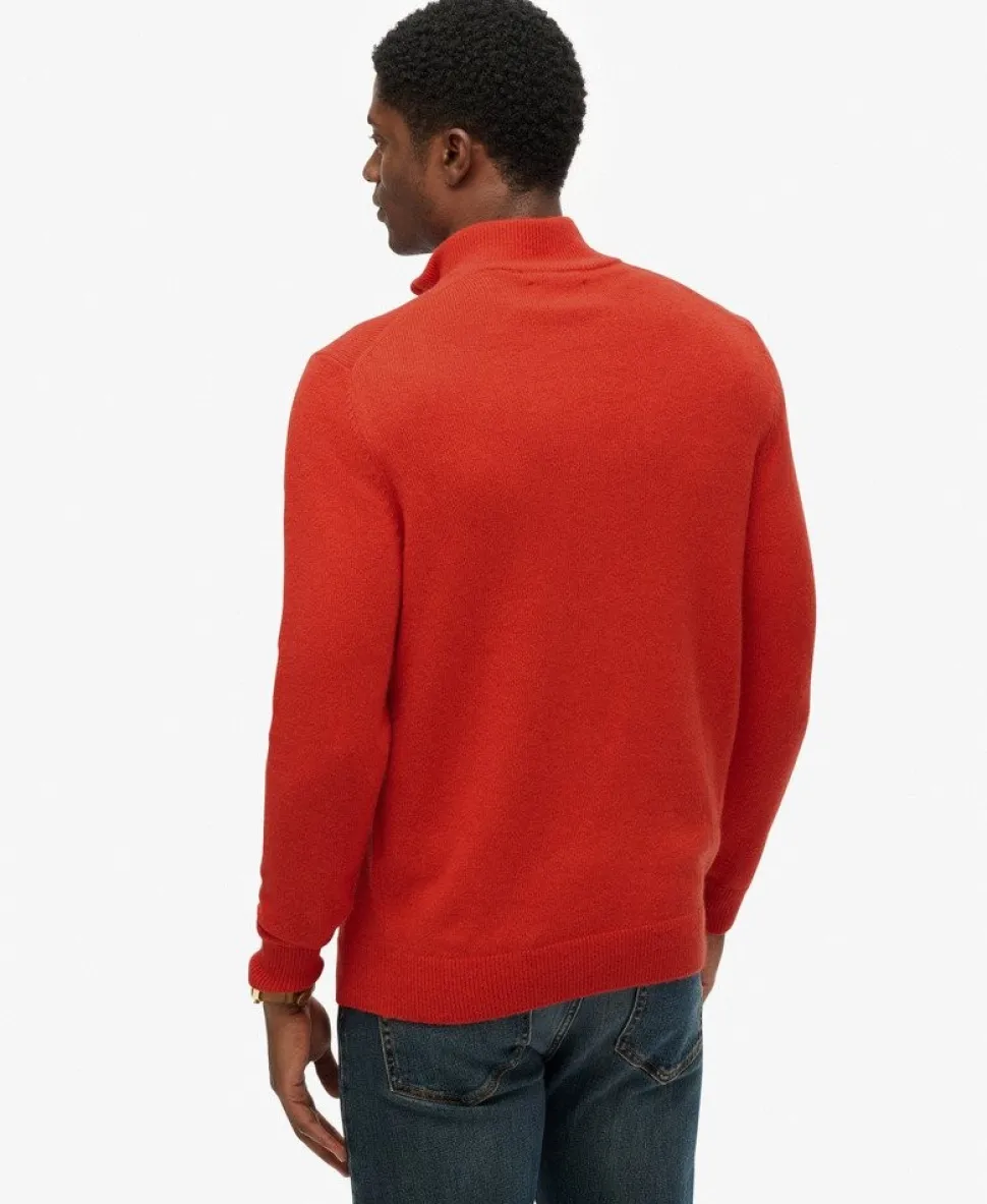 Wool Blend Half Zip Jumper