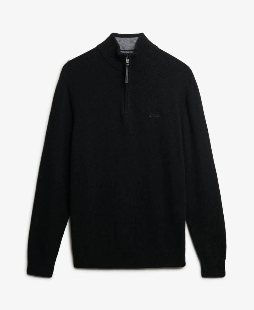 Wool Blend Half Zip Jumper