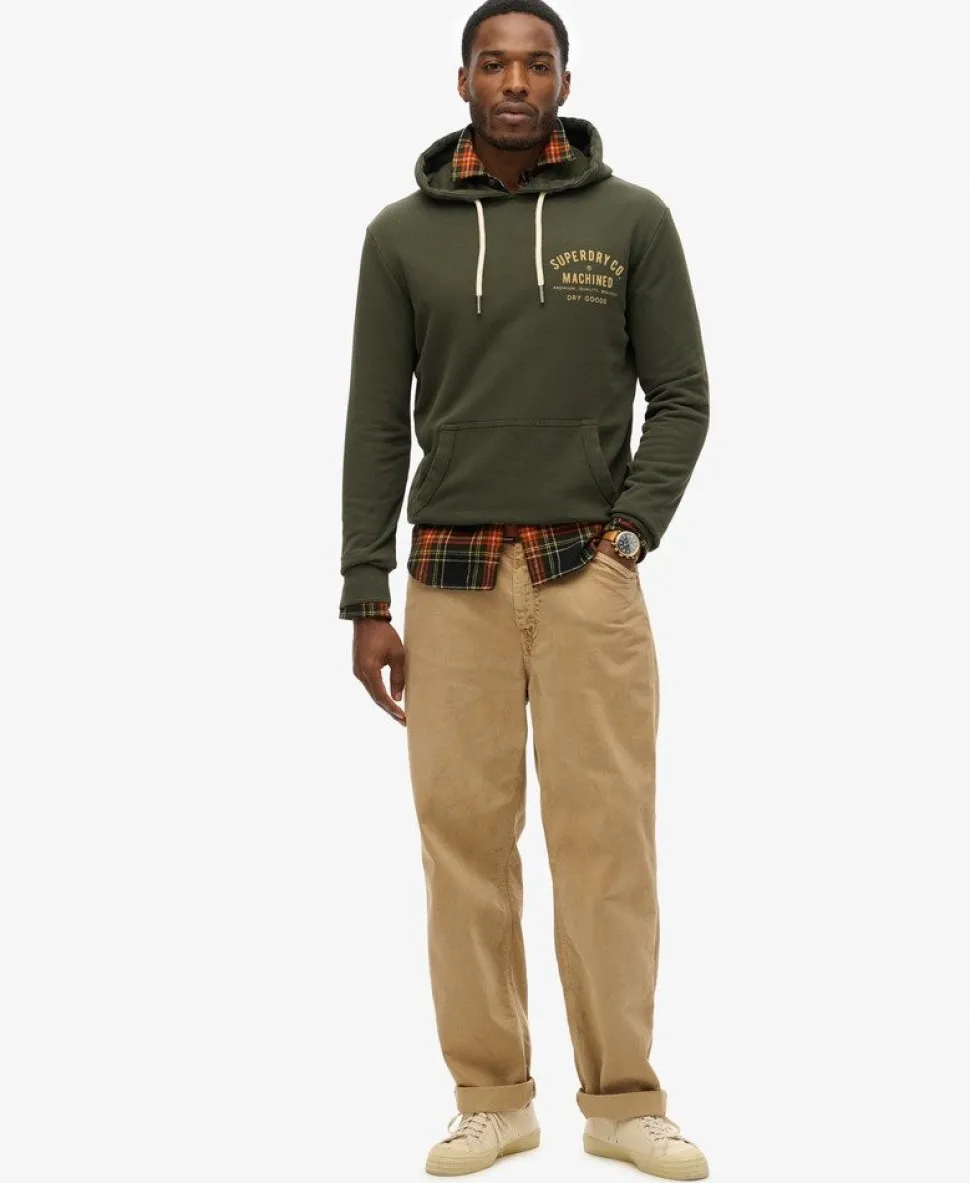 Workwear Flock Chest Graphic Hoodie