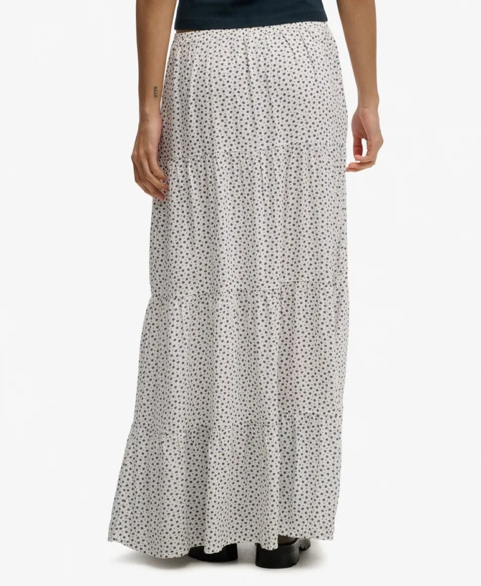 Woven Tiered Maxi Skirt
