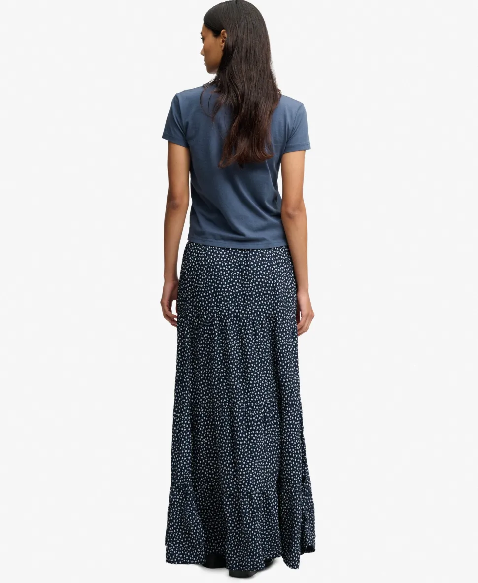 Woven Tiered Maxi Skirt