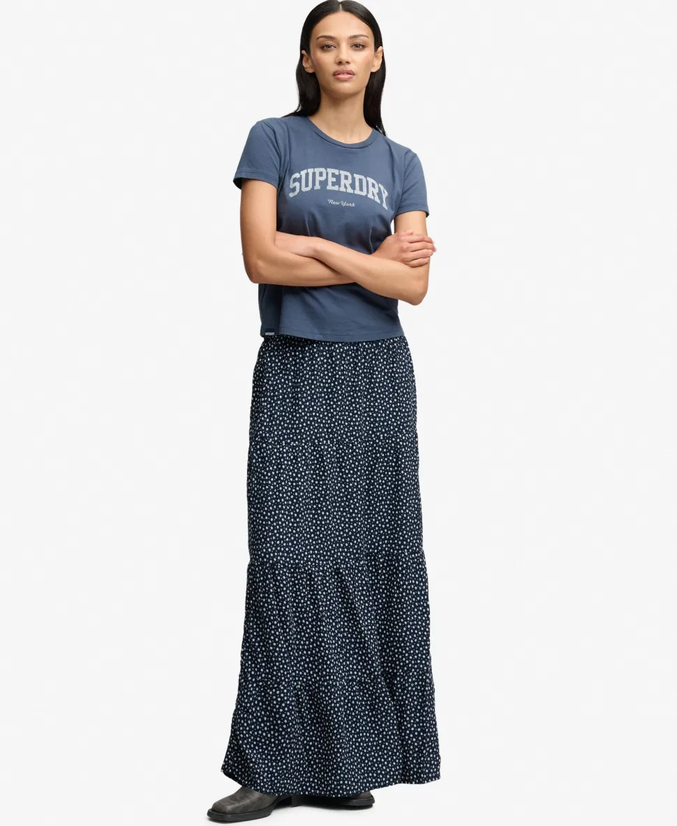 Woven Tiered Maxi Skirt