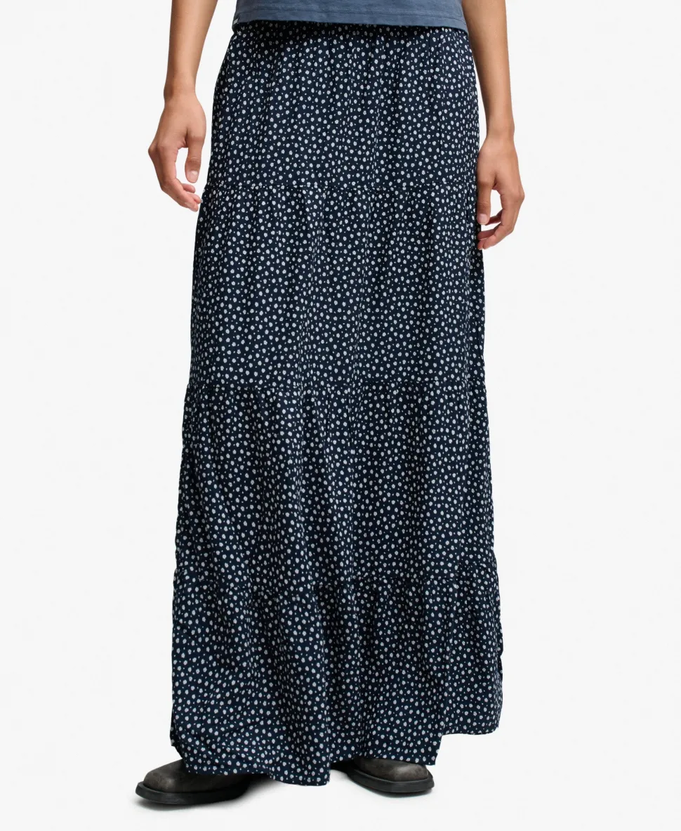 Woven Tiered Maxi Skirt