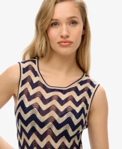 Zig Zag Knit Midi Dress